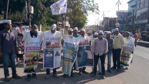 Read more about the article पेट्रोल-डीझेल भाववाढी विरुद्ध आप चे चंद्रपूरात निषेध आंदोलन