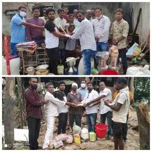 Read more about the article समाजसेवक युवकांच्या हाकेला दात्यांची साथ,छत्र हरपलेल्या कुटुंबियांना दिला आधार