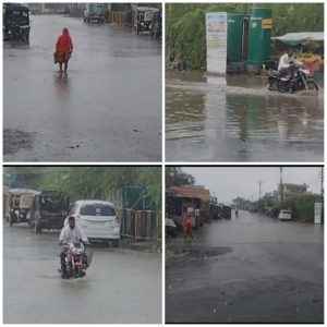 Read more about the article मुसळधार पावसामुळे वडकी येथील राळेगाव चौफुलीला आले नाल्याचे स्वरूप