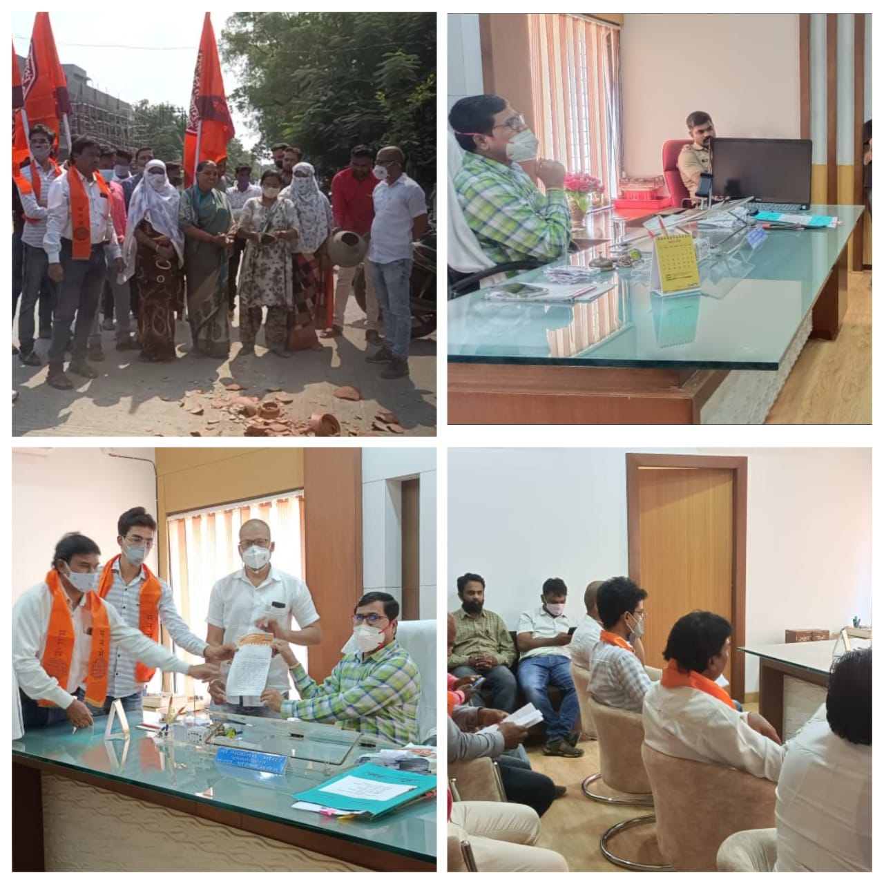 Read more about the article वरोरा शहरातील जनतेच्या पाणी प्रश्नावर मनसेने केले मडके फोड आंदोलन.