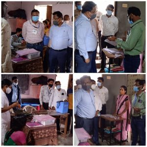 Read more about the article खैरी येथे एस.डी.ओ काळे व तहसीलदार डॉ.कानडजे यांची लसीकरण केंद्राला भेट