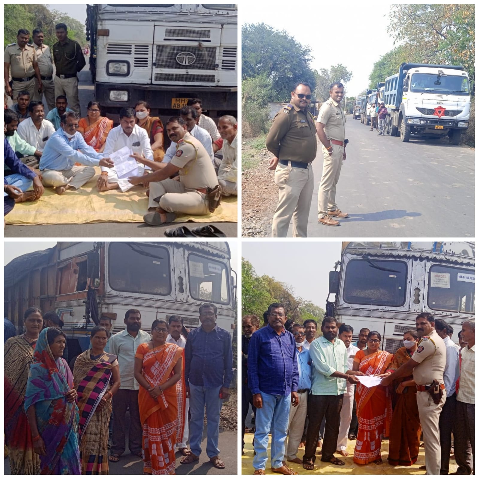 Read more about the article अवजड वाहतूकीविरोधात ग्रामस्थांचे रास्ता रोको आंदोलन