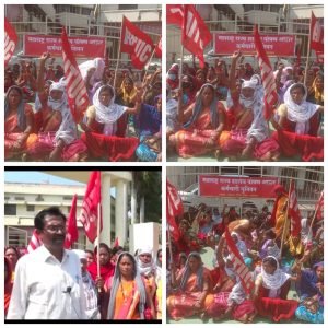 Read more about the article शालेय पोषण आहार कर्मचारी युनियनची जि.प.वर धडक