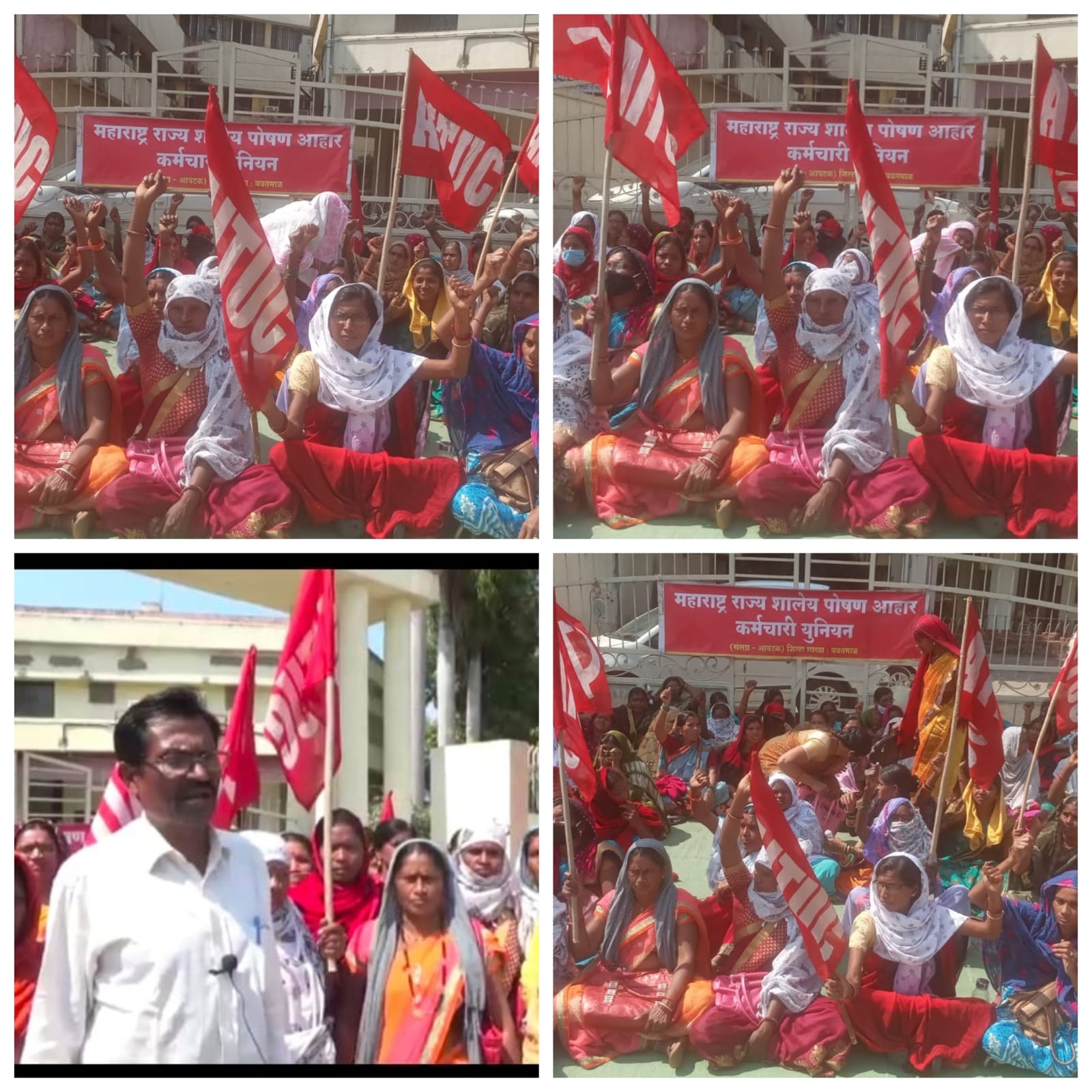 Read more about the article शालेय पोषण आहार कर्मचारी युनियनची जि.प.वर धडक