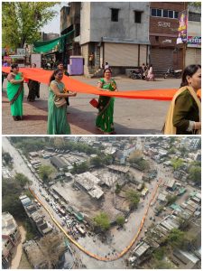 Read more about the article एक हजार एक फुटाच्या भगव्या ध्वज रॅलीने वेधले लक्ष,रामनवमी उत्सवात तरुणांचा उत्स्फुर्त सहभाग