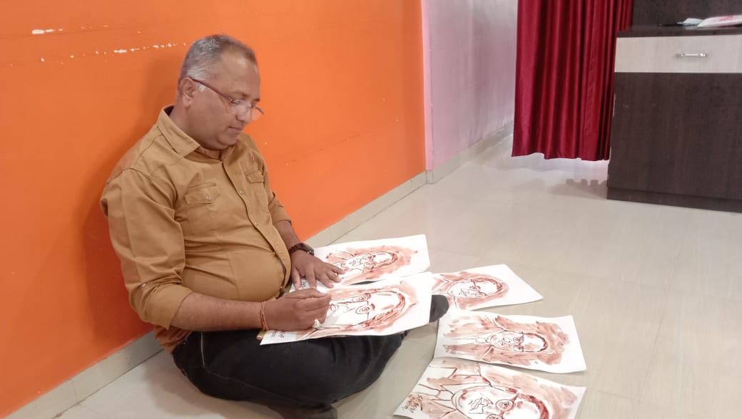 Read more about the article रक्ताने रंगवले भारतरत्न बाबासाहेबांचे चित्र….