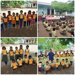 Read more about the article समाजसेवक नानाजी मोकडे  जि.प.पिंपळखुटी शाळेत मोफत नोटबुक वाटप