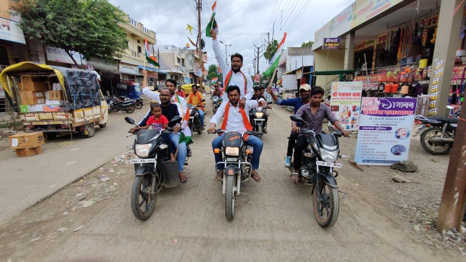 Read more about the article आझादी का अमृत महोत्सव यानिमित्ताने भाजपच्या वतीने भव्य रॅली