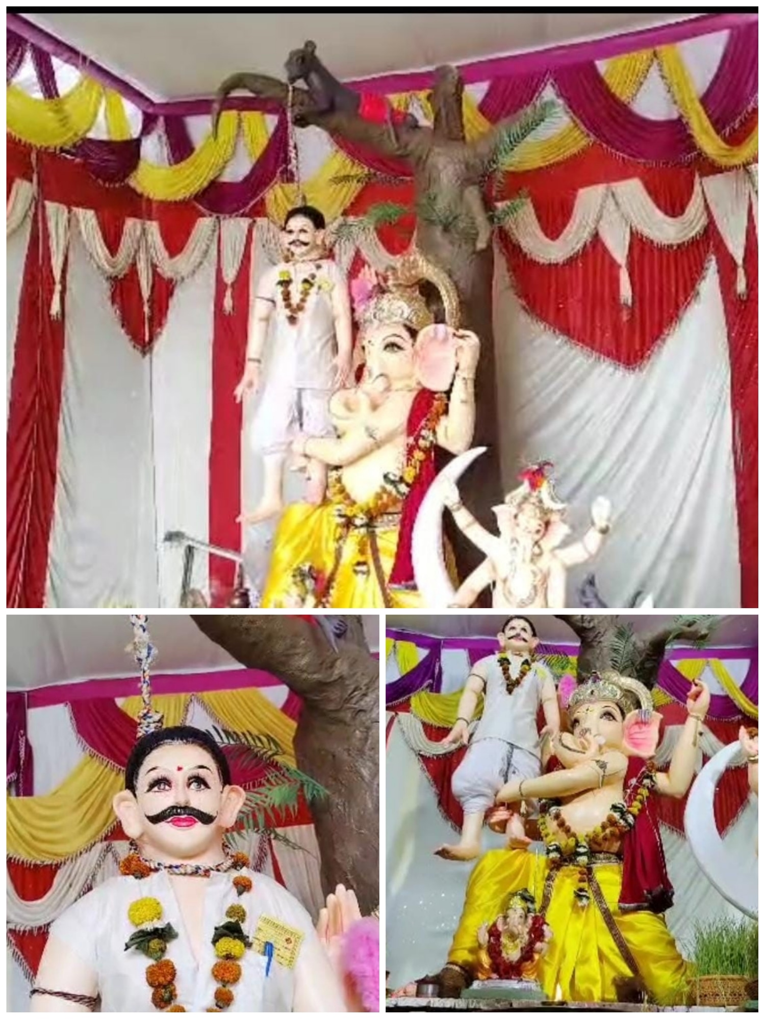 Read more about the article [बाप्पा संकटमोचक ] शेतकऱ्यांचे मनोधैर्य वाढविणासाठी प्रत्यक्ष देवबाप्पा आले [राळेगावच्या न्यू बाल गणेश उत्सव मंडळाच्या देखाव्यातून सामाजिक संदेश]