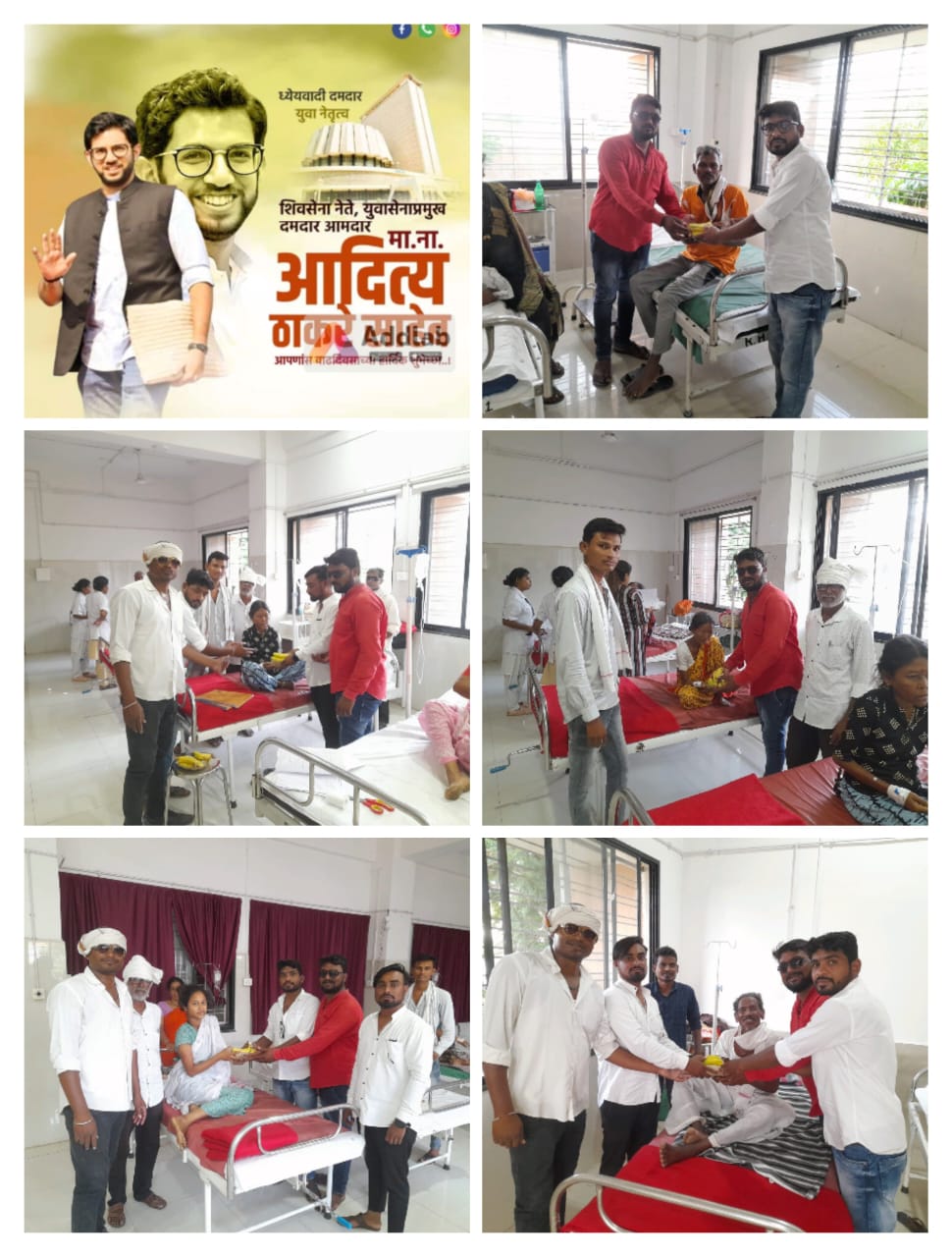 Read more about the article <em>आदित्य साहेब ठाकरे यांचा वाढदिवस पोंभूर्णा युवासेनेनी ग्रामीण रुग्नालय येथे रुग्नांना फळे वाटप करीत केला उत्साहात साजरा</em>