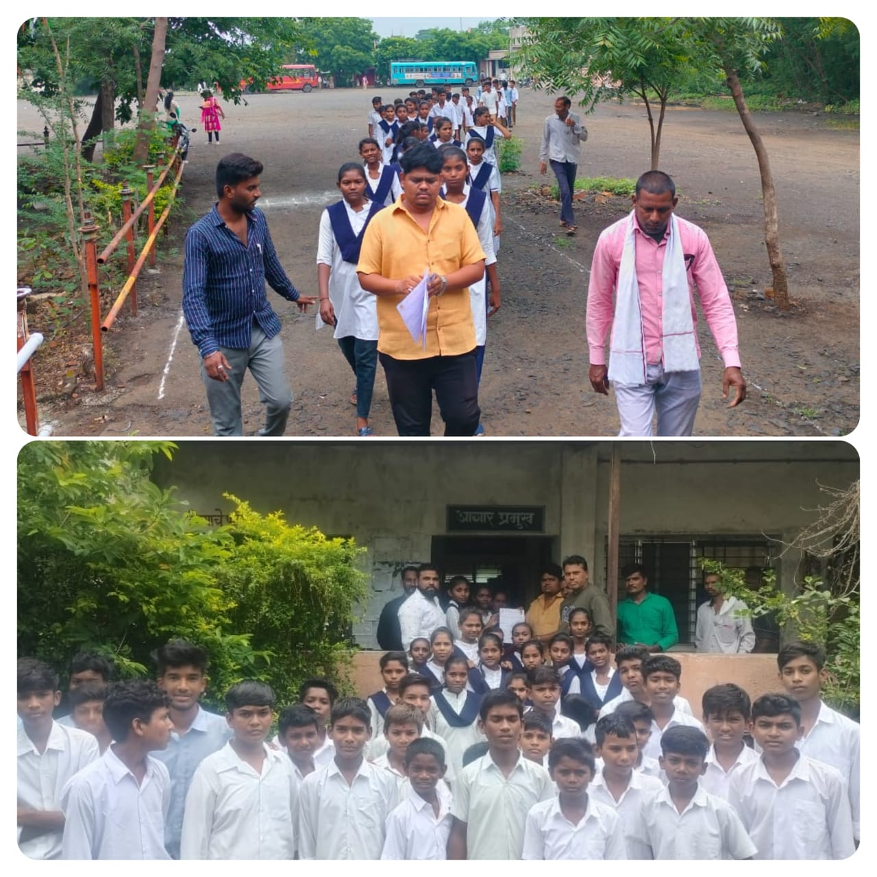 Read more about the article करंजी सो.येथे बस सेवा सुरू करण्यात यावी. (विद्यार्थ्यांसह सरपंच प्रसाद ठाकरे यांचे आगर प्रमुखाला निवेदन)