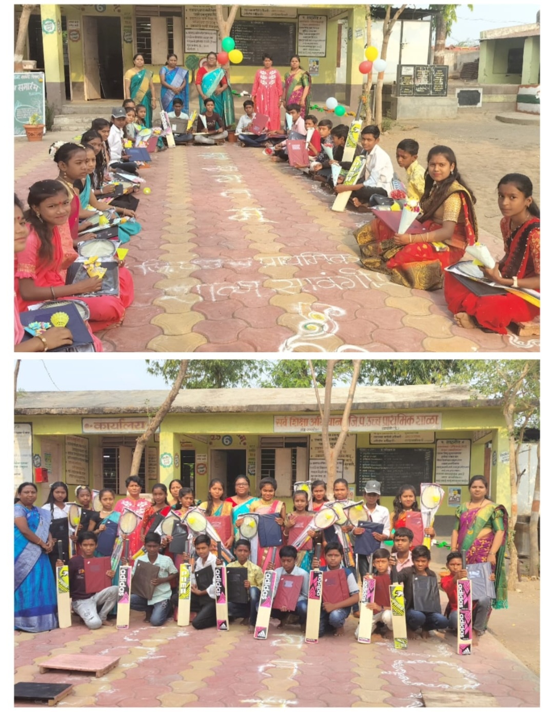 Read more about the article शालेय साहित्य व खेळांचे साहित्य देत सातवीच्या विद्यार्थ्यांना निरोप