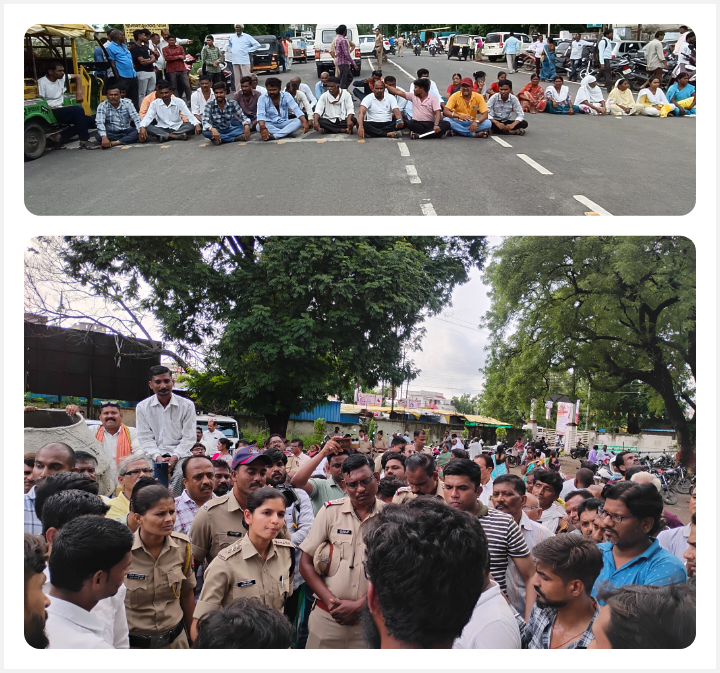 Read more about the article वैभव डहाने यांचे जल आंदोलन अजूनही सुरूच, टॉवर मॅन वैभव भैय्यासाहेब डहाणे टॉवर वरच ,संतप्त नागरिकांचा चक्काजाम