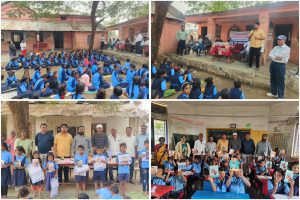 Read more about the article जि. प. शाळेच्या विद्यार्थ्यांना मदत करून युवा उद्योजकाचे अभिष्टचिंतन